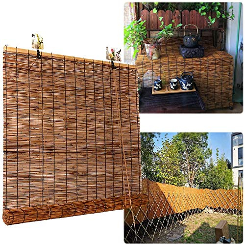Bamboorollo Outdoor - Rollo Bamboo Sans Forage, Protection Solaire, Protection De La Vue, Rollo En Bois Pour Fenêtres, Pavilion, Balcon, Store De Bambu En Plein Air,100 x 175 cm (39 x 69 in)