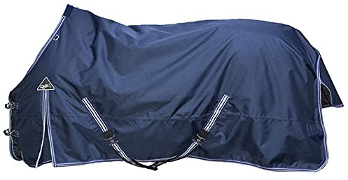 QHP Couverture d'extérieur Tournout Luxe 300 g 600D imperméable à plis croisés Bleu marine