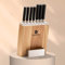 Klarstein Coltelli da Cucina Professionali 7 Pezzi, Set Coltelli da Cucina con Ceppo Coltelli in Legno, 7 Coltelli da Cucina in Acciaio Inossidabile, Set Coltelli da Cucina Professionali Anti Graffio
