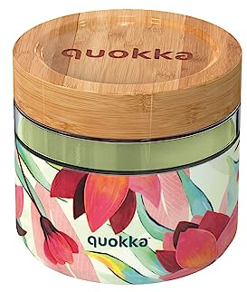 Quokka DELI SPRING | CONTENITORE PER CIBO IN VETRO CON COPERTURA IN SILICONE 820 ML