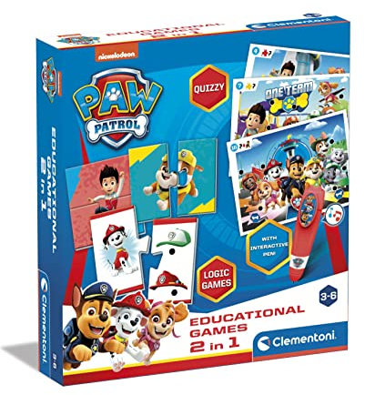 Clementoni 18284 Educational Games-2 in 1 Paw Patrol-Lernspiele 3 Jahren (Italienisch, Englisch, Französisch, Deutsch, Spanisch, Niederländisch, Polnisch), Made In Italy Amazon Exclusive
