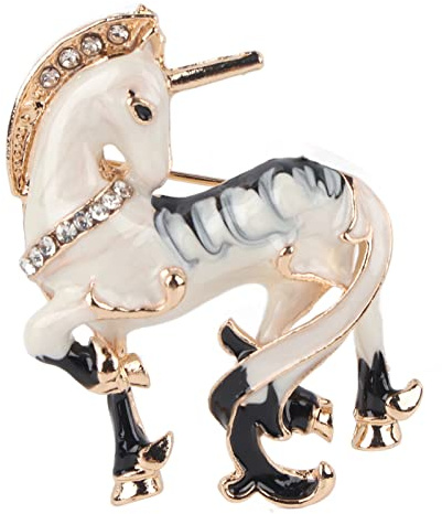 Broche Licorne en Cristal, Broche Créative Exquise Diamante Licorne Épinglette Épinglette All Match Party Corsage Accessoires pour Femmes Filles Robe Costume Accessoires Bijoux