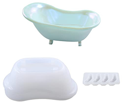 HINAA Stampo in silicone a forma di vasca da bagno per colata in resina, Stampi per sapone per resina epossidica, Stampi fai da te per portasapone, Decorazione domestica