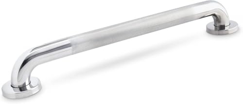 61 cm Edelstahl-Haltegriff mit rutschfestem Griff, 3,8 cm Durchmesser, für Badezimmer, Dusche und Badewanne, Sicherheit für ältere Menschen und Behinderte