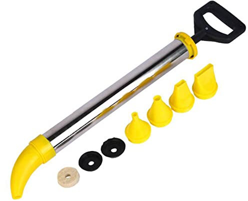 EdirFtra Fugenpistole der manuellen Mörtelpumpe Edelstahl Mörtelspritze Mörtelspritze mit 5 Düsen (Gesamtlänge: 77cm).