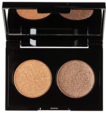 KORRES Duo Eyeshadow Palette Volcanic Minerals Velvet - Golden Amber 28, Lidschattenpalette für ein intensives Farbergebnis, vegan, 3 g