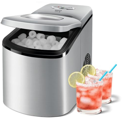 Taurus - Máquina de cubitos de hielo | 14 kg/24 h | Potente 150W | Silenciosa | Capacidad del depósito de agua 1.7L. | Pantalla digital | Práctica y funcional | Acero inoxidable | Gris