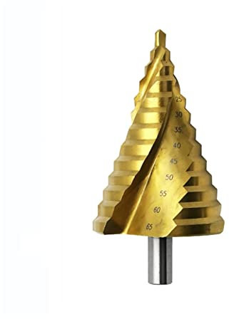NORAZE Bohrer-Set, 4–12, 4–20, 4–32, 6–65 Mm, for Bohren Von Metallspiralen, Hochgeschwindigkeitsstahl, Holzlochkegelbohrer (Color : Gold, Size : 6-65)