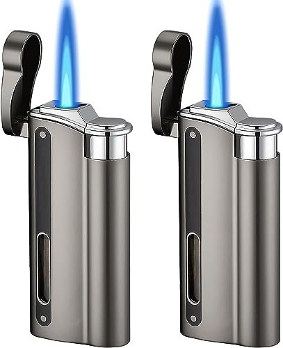 2 mecheros de gas recargables, resistente al viento, para cocina, camping (se vende sin gas butano), 2 unidades