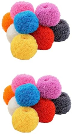 SOLUSTRE 20pcs Kitchen Fiber Cleaning Ball Steel Wire Ball for Household Cleaning for Dish Scrubbing and Kitchen Tasks Random Color