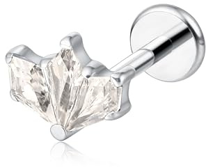limerencia 18G Innengewinde Tragus Piercing Stecker,Medizinische Hypoallergen Titan Helix Labret Ohrstecker Ohr mit 6mm 8mm 10mm Stäbe für Zunge Augenbraue Lippe Septum Nase(1 Stück)