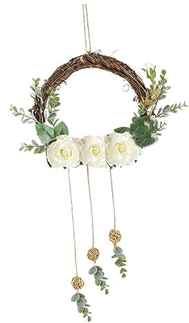 PRETYZOOM Künstliche Pfingstrosen Girlande Blumen Girlande Rattan Hängende Wand und Türdeko Weiß für Fest Party und Zuhause