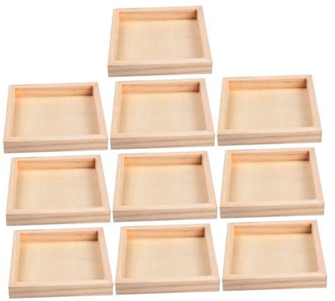 Cabilock 10stücke Holztablett Für Puzzle-blöcke Unfinished Holz Tablett Puzzle Spielzeug Organizer Serviertablett Aus Holz Holztablett Für Zuhause