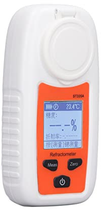 ST335A Digitalanzeige Saccharimeter LCD Brix Digitales Refraktometer, Süßestester Refraktometer Fruchtzuckermessgerät Hochpräzise Zuckererkennungsmessung Süßestester