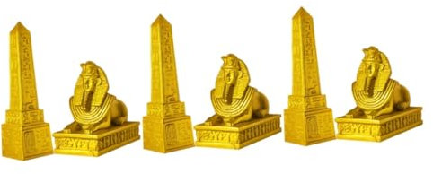QUMIIRITY 3sätze Ägyptischer Obelisk Statue Retro Tischdeko Antikes Ägypten Ornament Für Wohnraum Desktop-Dekoration Handgefertigte Ägyptische Figur Für Kreative Gestaltung
