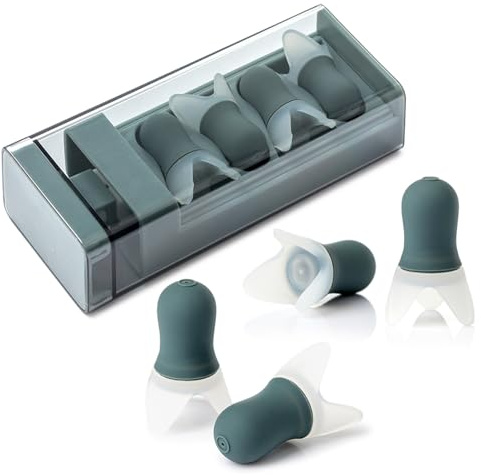 Ear Plugs for Sleep, Reusable Noise Cancelling Earplugs with Storage Box, Soft Silicone Ear Plugs for Sleep, Deep Focus, Travel, Hearing (4 Pair of Earplug)