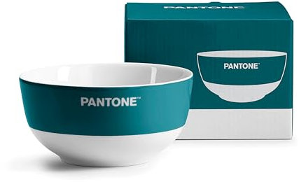 PANTONE - Ciotola Colazione in Porcellana Resistente Antimacchia, Graffi, Odori, Bowl Tazza Colazione Grande per Cereali 650ml 13,8x7, Ciotole Cucina per Lavastoviglie e Microonde, Idee Regali Natale