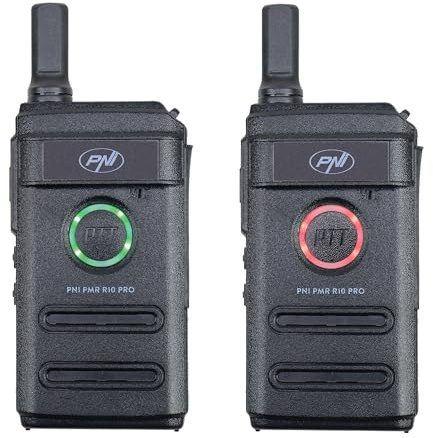 Kit con 2 emisoras de Radio portátiles de, PMR R10 Pro, 446 MHz, 0,5 W, 16 Canales programables, 16 PMR y 50 Tonos CTCSS y 104 DCS, Monitor, escaneo