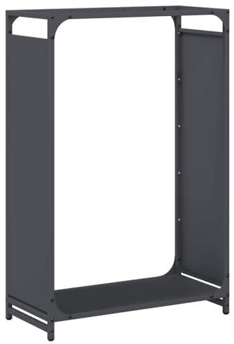 vidaXL Firewood Log Rack - Anthracite/Steel - 60x28x90 cm - Indoor Fireplace Wood Organizer - Holds 60kg