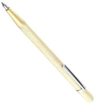 ACAGALA 1pc Pocket Portable Scriber Engraving Pen Tool Glass Ceramic Engraver Scribe Tool (Gold)