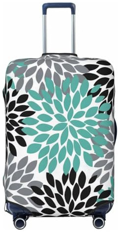 WOPQS Dahlia Flower Housse de protection élastique pour valises de 45,7 à 81,3 cm, Noir , L
