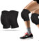 WiseJoy 2 PCS Rodilleras Deportivas Unisex, rodilleras gruesas de voleibol rodilleras suaves Rodilleras Elásticas Antideslizantes para Danza, fútbol, ​​Voleibol, Baloncesto, Yoga (Negro)