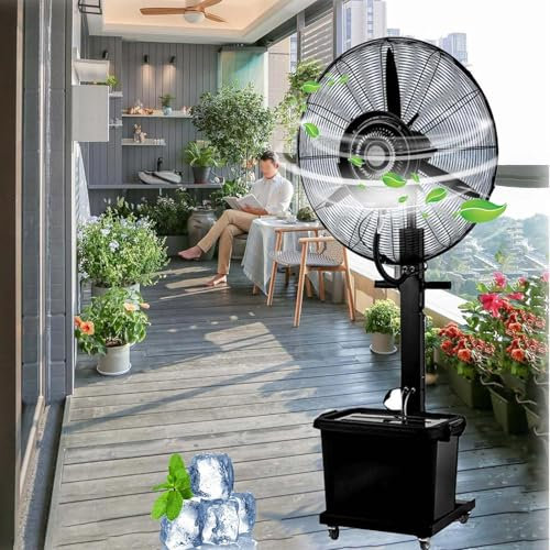 MZQMK Industrial Pedestal Fan, Powerful Heavy Duty, Commercial Fan For Warehouses, Factories, And Large Spaces, Adjustable Height, Durable Construction, High Velocity Air Circulation(A)