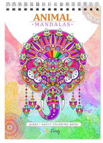 Finoly Libro Mandalas Colorear Adultos | Mandalas Colorear Adultos Animales