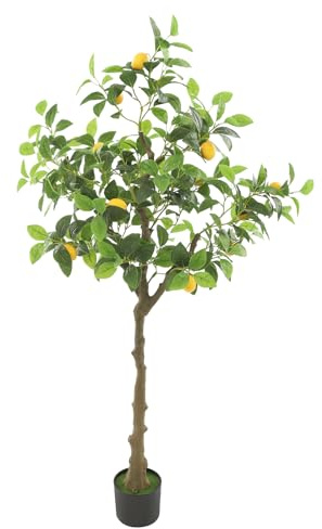DOPBENT Konstgjorda växter, stor citronträd 150 cm, konstgjort citronträd i kruka, modern dekoration, konstträd med citronfrukt, för vardagsrum, kontor
