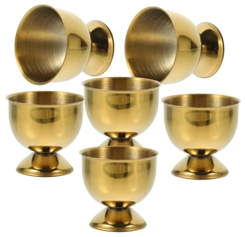 Cabilock 6 pièces Support à Œufs Acier Inoxydable Coquetiers Élégants pour Cuisine pour Brunch et Dîner Verres à Vin Bière Miniatures Parfait pour Mariage et Anniversaire