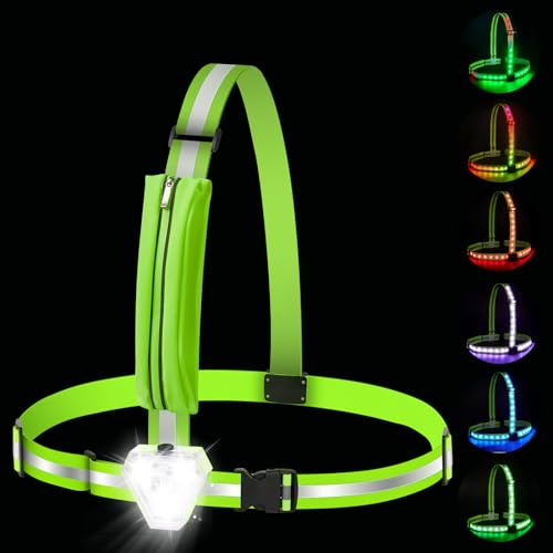 Luce Running con Tasca 9 Modalità RGB, Luce Frontale LED 500 Lumen Ricaricabile USB, Luce per Corsa per Jogging, Ciclismo, Escursionismo e Passeggiate con Cani, Regolabile per Uomini, Donne e Bambini