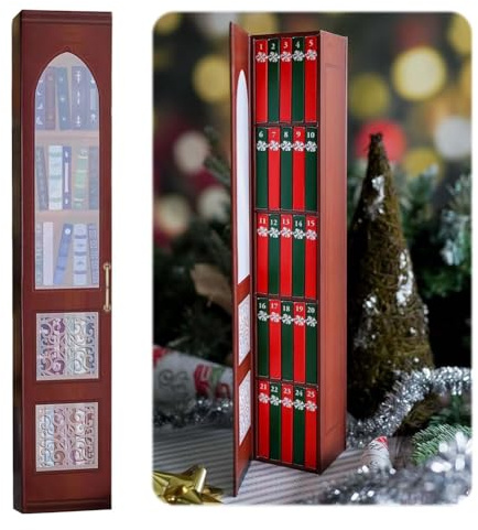 OKESYO Mini Book Ornament Advent Calendar 2025 Mini Book Advent Calendar 2025 with 24 Books Gift Christmas Countdown Calendar for Women Man Christmas Books Lovers