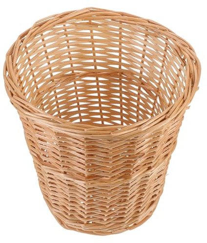 Angoily Corbeille à Déchets en Osier Tressé Grosse Taille, Panier à Ordures Tissé Multifonction, Poubelle De Style Pastoral Naturelle, Rangement Intérieur Écologique pour Maison