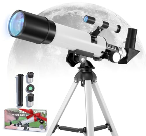 Telescopio per Bambini, Telescopio Astronomico con Lente da 50mm e Lunghezza Focale 360mm per Principianti, Telescopio per Bambini con Mirino e Treppiede, Ideale per Bambini/Adulti/Principianti