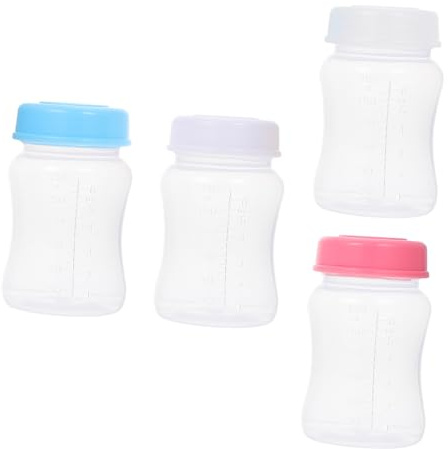 Toyvian Bouteilles de Conservation du Lait Maternel 4 Pièces en Matériau Alimentaire Transparent Adaptées Stockage Congélateur et Réfrigérateur Couleur Aléatoire