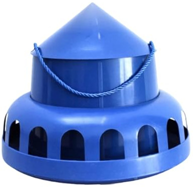 predolo Mangeoire à Poulet Suspendue, Distributeur Automatique de Nourriture de Grande capacité pour perruches, Canards, cailles, 17 Trous