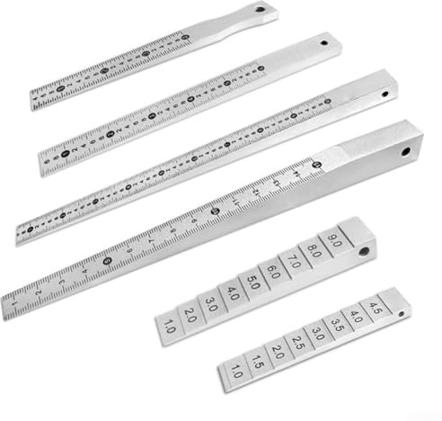 Spessimetro a cuneo per saldatura a cuneo per misurazioni precise di scanalature e spazi vuoti con struttura in acciaio al carbonio e cromato per un uso duraturo (1-15 mm)