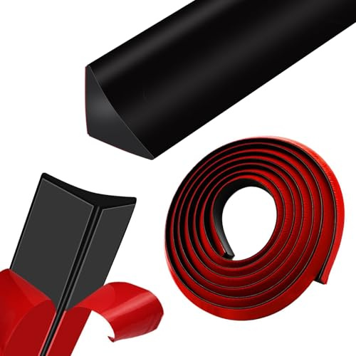 Winkelleiste Selbstklebend Wandabschlussleiste Küchenleisten Küchenabschlussleiste Arbeitsplatte Silikon Flexibel Wasserdicht Ataubdicht (Schwarz,3m)