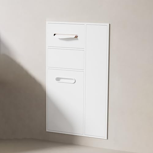 KAXLDHH Portarrollos de Papel Higiénico Empotrable con Papelera Integrada, Hornacina de Baño en Acero Inoxidable 304, Soporte para Papel WC de Pared con Almacenamiento para Reforma(Wit,700x400x140mm)