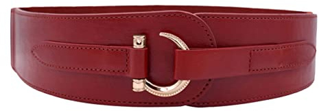 TeeYee Damen Mädchen PU Leder Breiter Gürtel Haken Schnalle Taillegürtel | Elastisch Tailleband,Women Elastic Belt,Renaissance Gürtel,Medieval Hook Belt