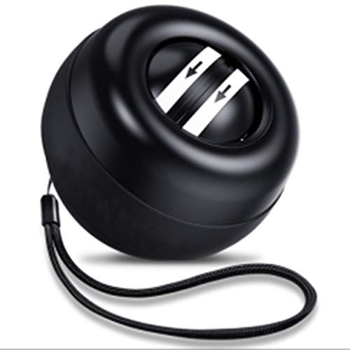 GLJ Gyroskopischer handtrainer Ball Wrist Forearm Exerciser, Auto-Start Handgelenk Gyroskopische Kugel, mit Handschlaufe, für Stärkere Muskeln und Knochen (Color : Black)