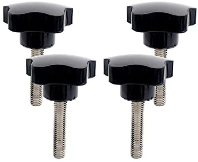 YINSONG 4 x Star Head Screw M5 (10-50 mm) Black Star Screw Thread Thumb Screw Clamp Knob Star Screw Head Diameter 25 mm M5 x 45 mm