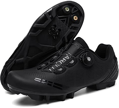 Uhclrr Herren MTB-Radschuhe Mountainbike-Schuhe Atmungsaktive Outdoor-Radschuhe Kompatibel Mit SPD-Stollen(41, Black)