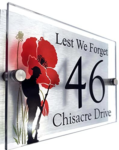 Lest we forget, designer house number sign
