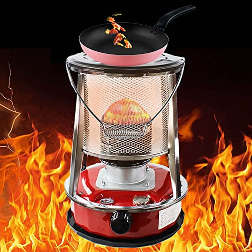 Suwooy Petroleumofen Für Innenräume,4.6l Roter Tragbarer Petroleum Heizung,Ohne Strom Petroleumheizung,Effizienter Petroleumkocher Brenner,Paraffinheizung Für Outdoor Camping Zelt,Red-4.6L-32×32×46cm