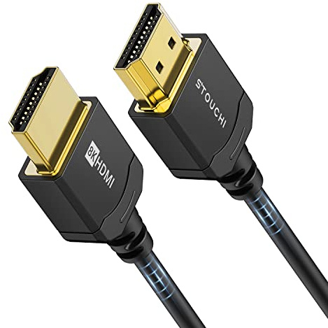 Stouchi 10K 8K Ultra Slim HDMI Cable 0.5M,48Gbps Ultra High Speed HDMI Lead | Extremely Flexible ｜Supports 10K 8K@60HZ 4K@144/120Hz, eARC HDR10 4:4:4 HDCP 2.2 & 2.3 Dolby Compatible with PS5/XboxSamsung
