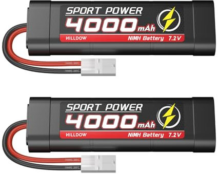 RC NiMH Battery 4000 mAh 7.2 V RC Battery with Plug TMY RC Battery for RC Car RC Truck HPI Losi Kyosho Hobby (2 Packs)