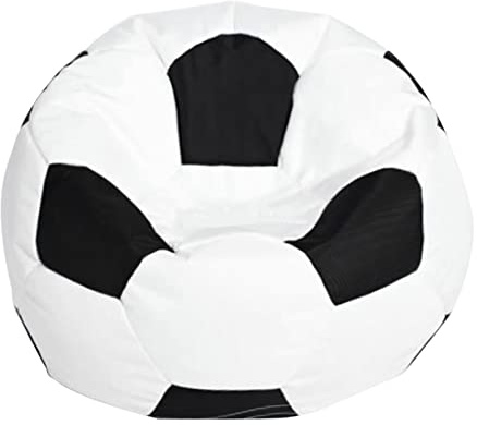 misppro Bean Bag Chair Cover Sofa Slipcover Without Filling, Plush Toys Organizer for Kids - Football White, 80cm