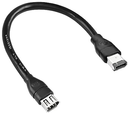 XMSJSIY Firewire 1394 6Pin Male to 6pin Female Adapter IEEE Cable 400Mbps Extension Cord for Computer/Digital Camera Printer,DV 20cm-0.2M/7.8Inch