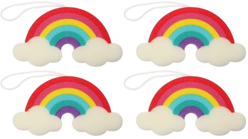 Amosfun 4stücke Regenbogen Duschschwamm Für Junge Mädchen Exfolierender Badewaschschaum Sanfte Körperreinigung Und Badespaß Badeschwämme Für Angenehmes Duscherlebnis
